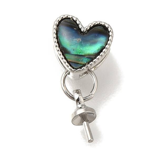Brass Paua Shell Cup Pearl Peg Bails Pin Pendants