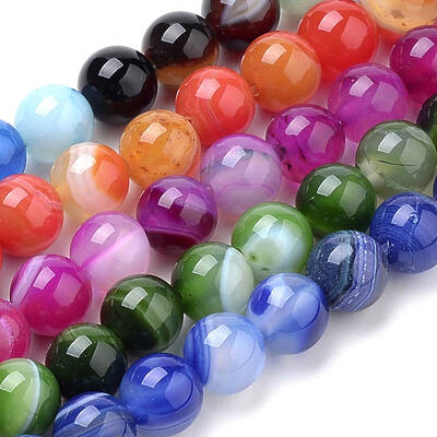Natural Striped Agate/Banded Agate Beads Strands