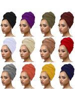 Women's Solid Color Turban Hijab Hat, Casual Soft Comfortable Head Wrap Hat for Daily Wear, Fashion Accessories for Women & G...