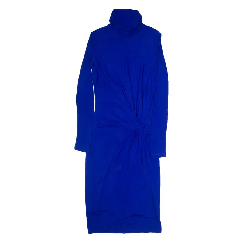REISS Freya Womens Bodycon Dress Blue Long Sleeve Midi UK 10