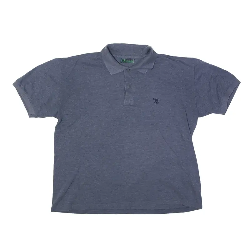 GYMNASIUM Polo Shirt Blue Short Sleeve Mens L
