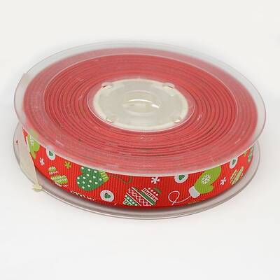 Christmas Gloves Printed Grosgrain Ribbon for Christmas Gift Package