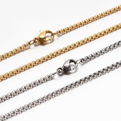 304 Stainless Steel Box Chain Necklaces