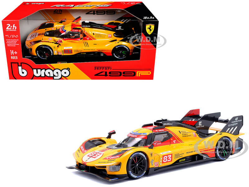 Ferrari 499P #83 Robert Kubica - Robert Shwartzman - Yifei Ye 24 Hours of Le Mans (2024) Racing Series 1/24 Diecast Model...