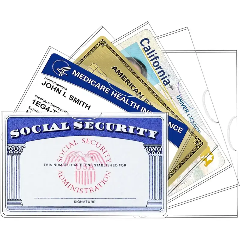 Premium 12 Pack Social Security Card Holder - Durable Water-Resistant PVC Protector Sleeve for Medicare & Credit Cards - Easy...