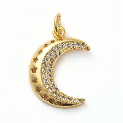 Brass Micro Pave Clear Cubic Zirconia Pendants
