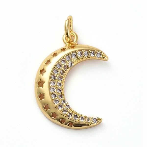Brass Micro Pave Clear Cubic Zirconia Pendants