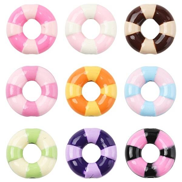 18Pcs 9 Colors Baking Paint Alloy Beads