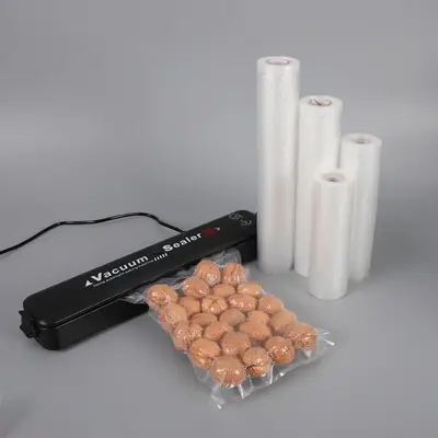 Vacuum Sealed Bag for Food Preservation, 2 Rolls Vacuum Food Bag, Vacuum Sealed Storage Bag, Meal Preparation and Food Storag...