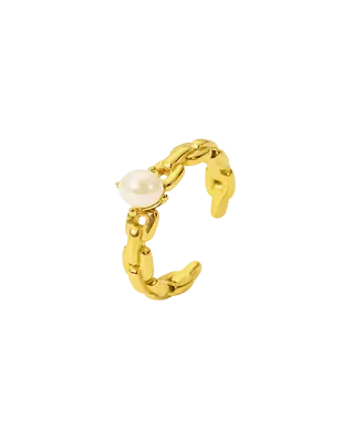 18K Pearl Ring - Link Open