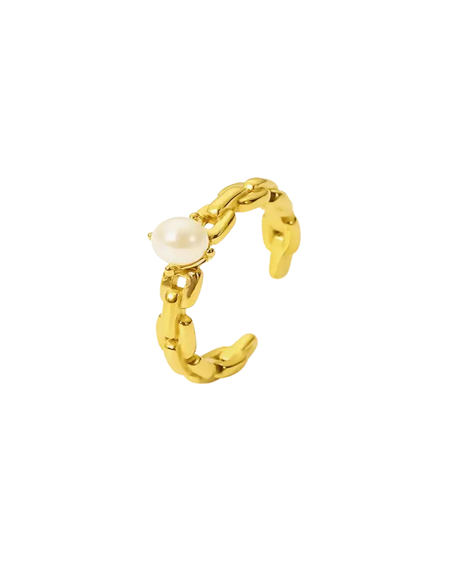 18K Pearl Ring - Link Open