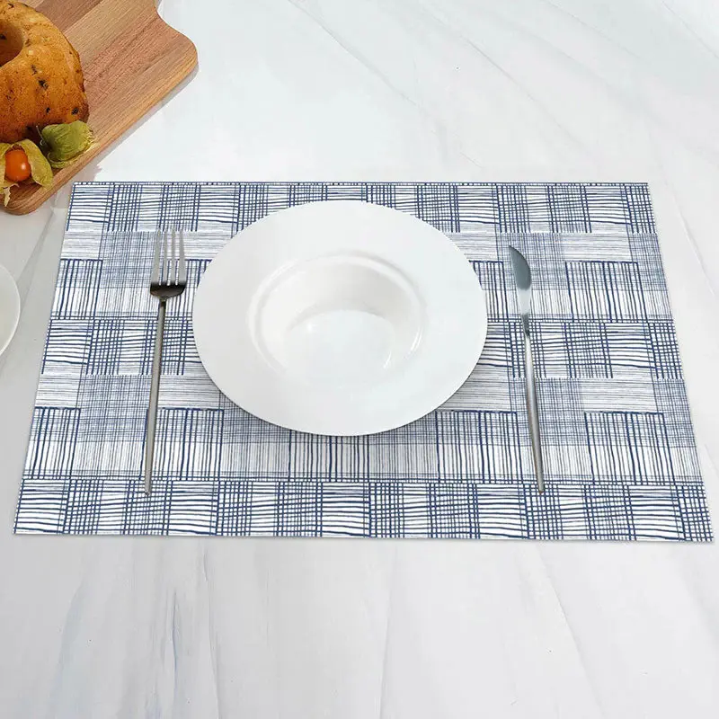 Vintage Horizontal Vertical Line Set Of 4 Placemats - Aperturee