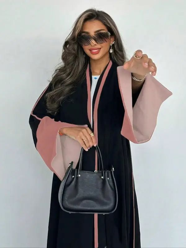 Women's Elegant Casual Abaya Kaftan Dress, Long Sleeve Patchwork Design, Lightweight Comfortable Fabric, Perfect for Parties ...