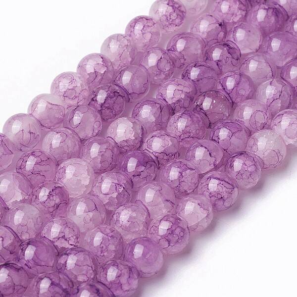 Spray Painted Glass Beads Strands