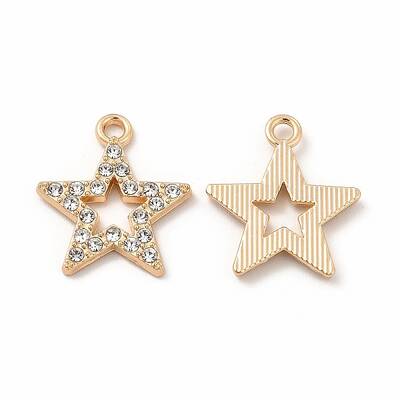 Rack Plating Eco-friendly Alloy Rhinestone Pendants