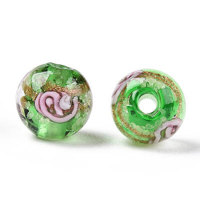 Luminous Handmade Gold Sand Lampwork Beads