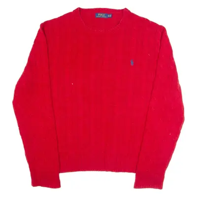 POLO RALPH LAUREN Mens Jumper Red Cable Knit 2XL