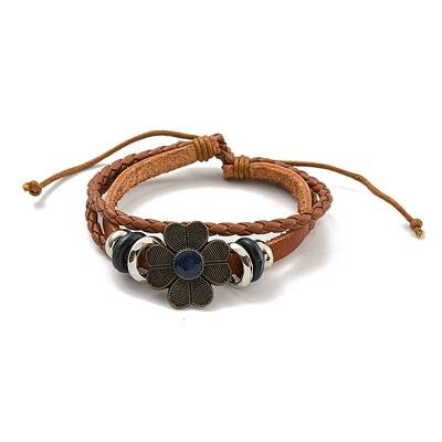 Braided PU Leather & Waxed Cords Multi-strand Bracelets