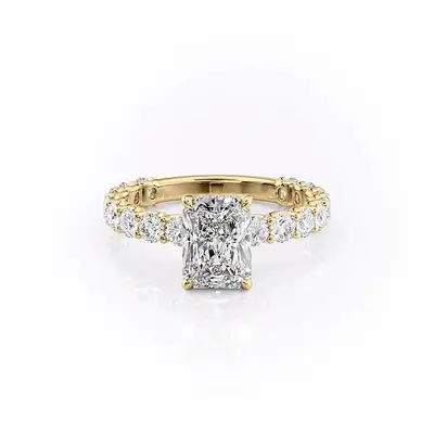 Sterling Silver with Yellow Gold Plated Moissanite Ring