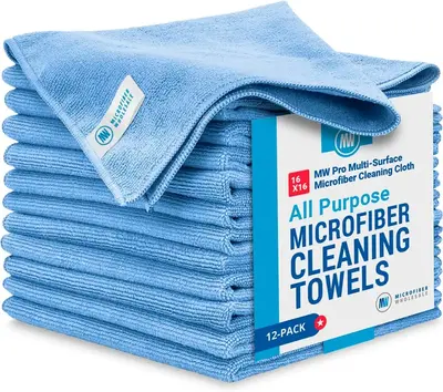 MW Pro Multi-Surface Microfiber Towel β 12 Pack | Premium Cleaning Cloth | Clean, Buff, Dust, Polish, Absorb | Large 16x1...