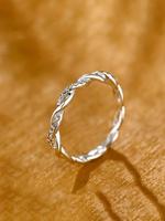 Fashion Rhinestone Decor Twist Design Ring, Elegant Jewelry for Women for Party, Daily Decor, Trendy All-match & Exquisite Je...