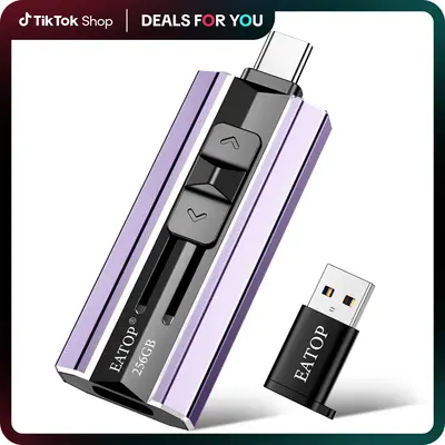 EATOP USB Flash Drive Intended for iPhone iPad, Memory Stick Storage for Photos and Videos Backup, Compatible with iPhone iPa...