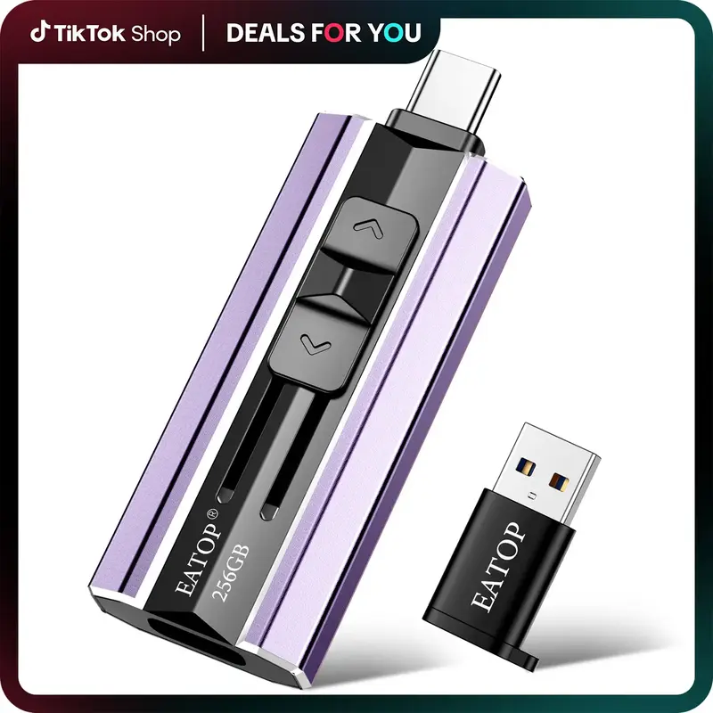 EATOP USB Flash Drive Intended for iPhone iPad, Memory Stick Storage for Photos and Videos Backup, Compatible with iPhone iPa...