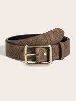 Fashion Colorblock Floral Embossed Belt for Men & Women, 2024 New Style Vintage Alloy Belt, Casual Cowgirl Waistband for Jean...