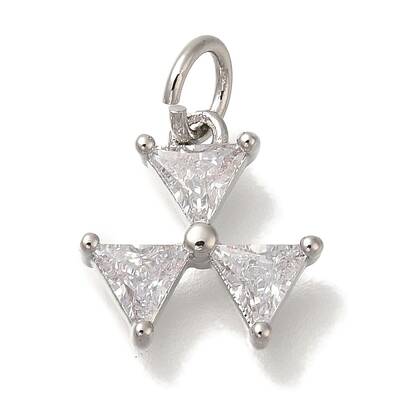 Rack Plating Brass Micro Pave Cubic Zirconia Charms