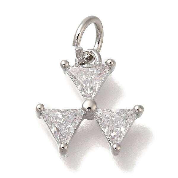 Rack Plating Brass Micro Pave Cubic Zirconia Charms