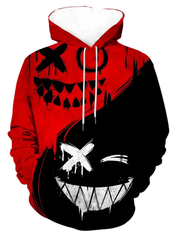 Men's Colorblock Graphic Drawstring Hoodie, Men's Clothing Outfits, Regular Fit Long Sleeve Pocket Hooded Sweatshirt for Dail...