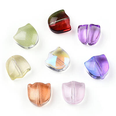 Spray Painted Transparent Glass Beads