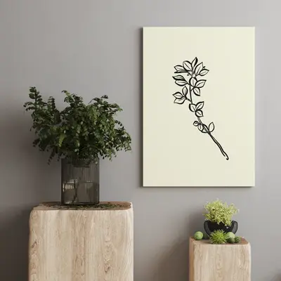 Serene Flora - Minimalist Plant Canvas Design