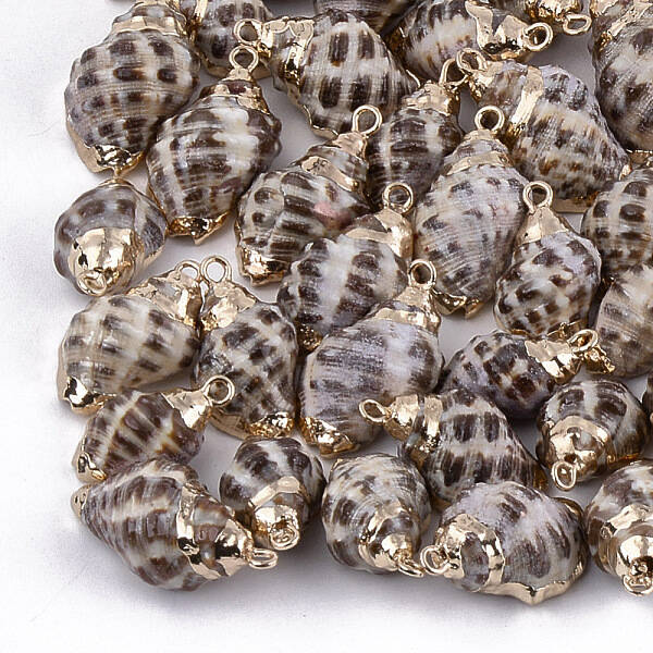 Electroplate Spiral Shell Pendants