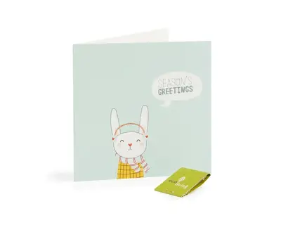 Recycled Christmas Cards - Cute Animal Cards (FSC 100%) | Style: Rabbit