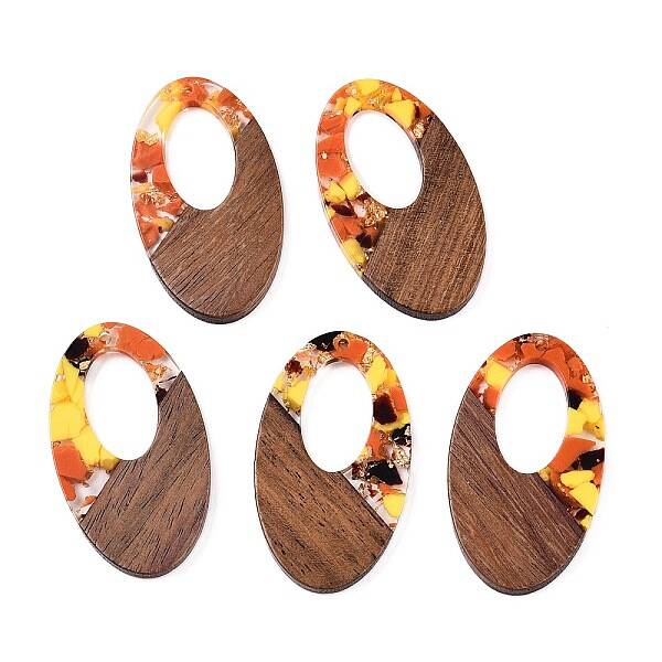 Transparent Resin and Walnut Wood Pendants