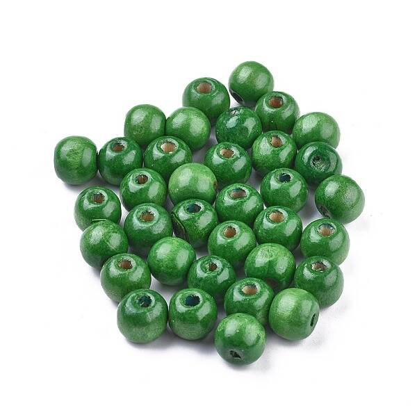 Dyed Natural Wood Beads