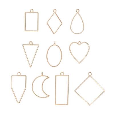 10Pcs Alloy Open Back Bezel Pendants