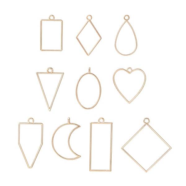 10Pcs Alloy Open Back Bezel Pendants