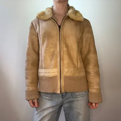 Unbranded Suede Jacket - Medium Beige Suede