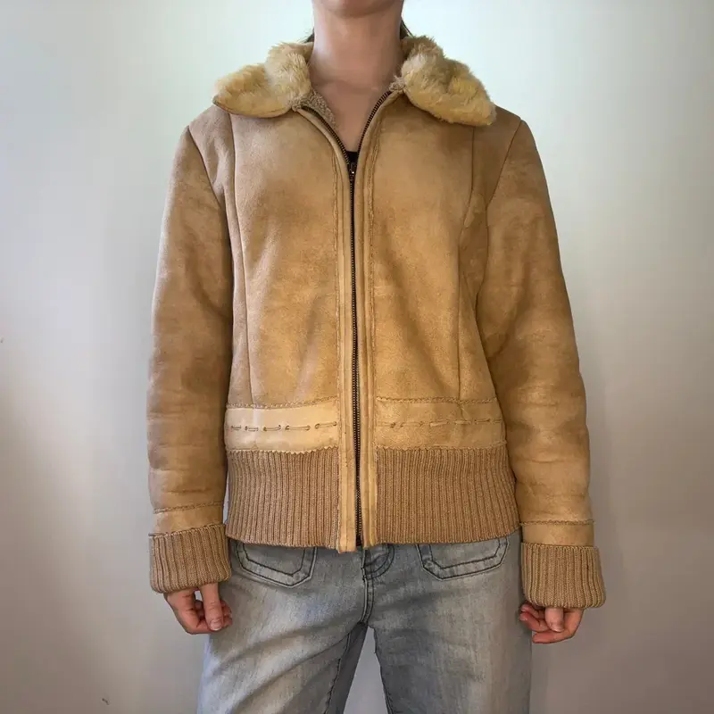 Unbranded Suede Jacket - Medium Beige Suede