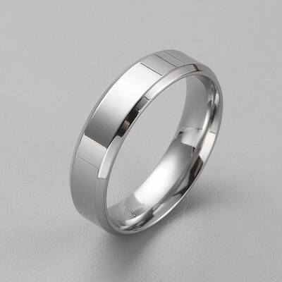 Stainless Steel Simple Plain Band Ring for Men Women