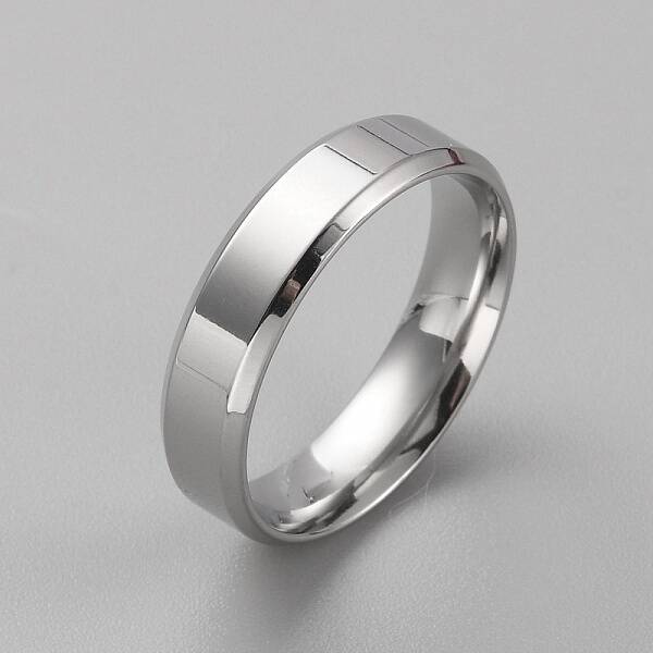 Stainless Steel Simple Plain Band Ring for Men Women