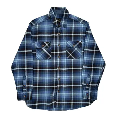 Heritage Flannel Jachs Checked Flannel Shirt - Large Blue Cotton