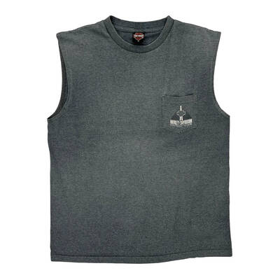 Harley Davidson Graphic Vest - XL Grey Cotton