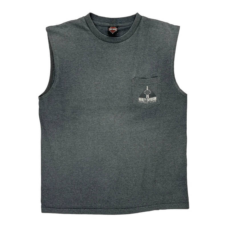Harley Davidson Graphic Vest - XL Grey Cotton
