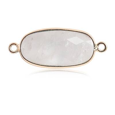 Natural Quartz Crystal Connector Charms