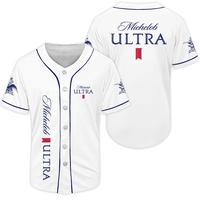 Michelob Ultra White Baseball Jersey, Beer Baseball Jersey Shirt, Gift For Friends, Perfect for Father's Day and Beer Lovers