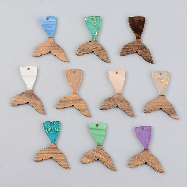 Resin & Walnut Wood Pendants