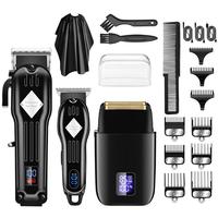 3 in 1 Electric Shaver Kit with Digital Display, 1 Set Multi-use Rechargeable Hair Clipper Set with Accessories, Electric Bea...